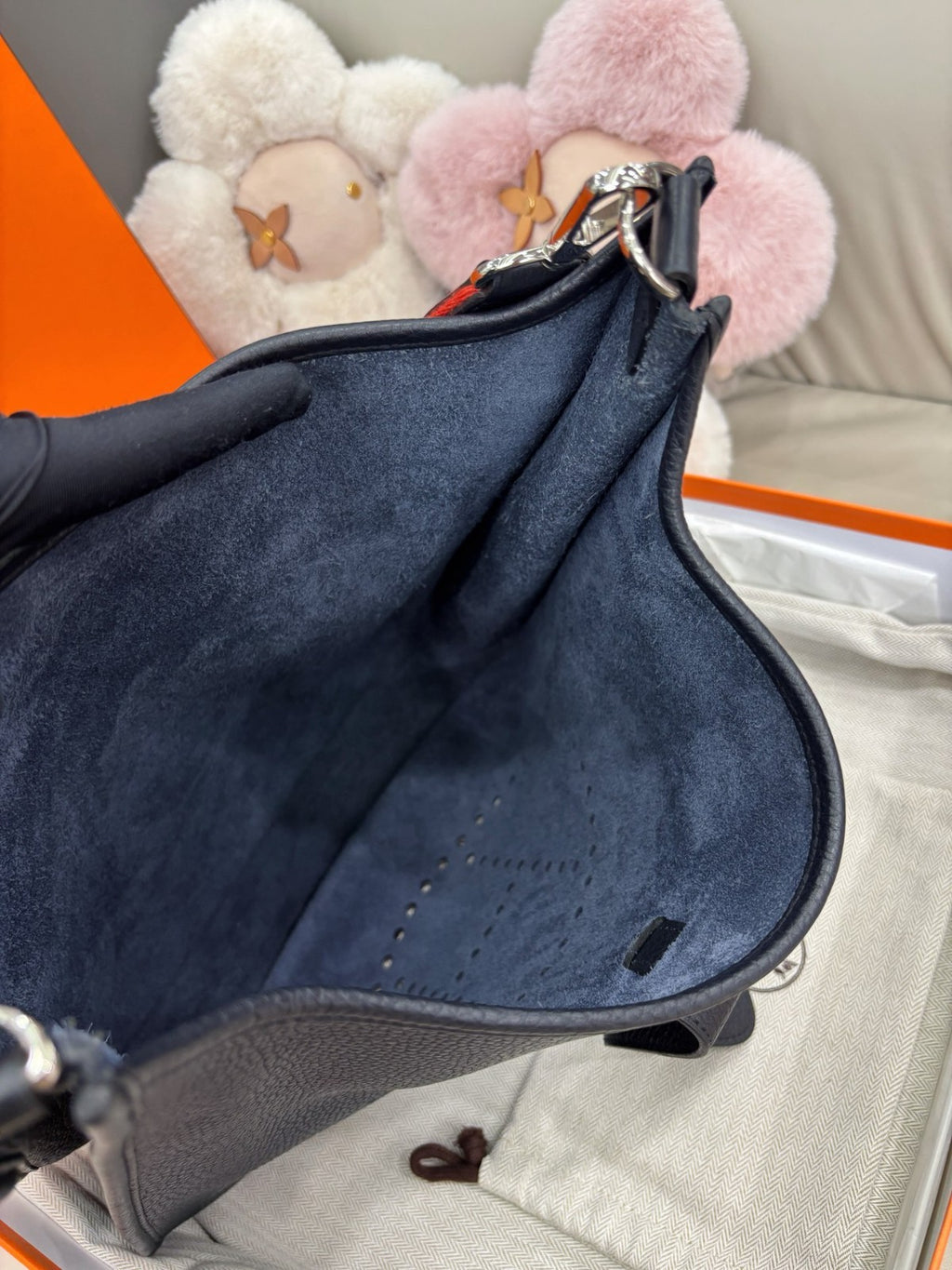 Hermes Evelyne31 Shoulder Bag Crossbody Black Silver Used Women Classic Fashion