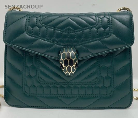 Bvlgari Serpenti Forever Shoulder Crossbody Bag Green Women