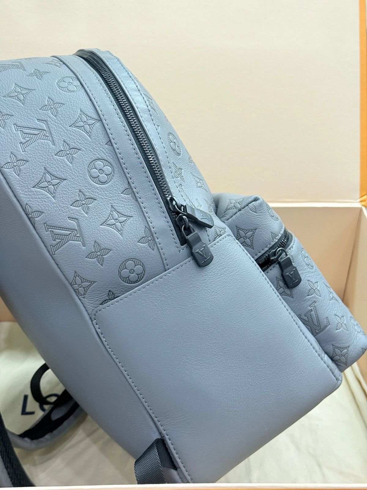 Louis Vuitton New Gray Embossed Leather Apollo Backpack For Women