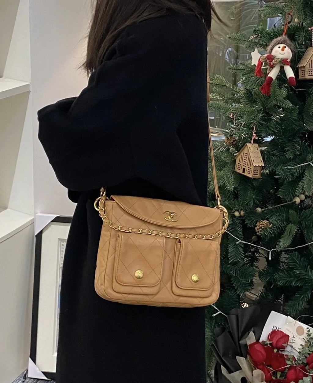 CHANEL Caramel Small Hobo Underarm Shoulder Bag For Women