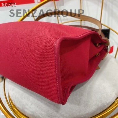 Hermès Herbag 31 Red Silver Hardware Shoulder Bag Women's Classic