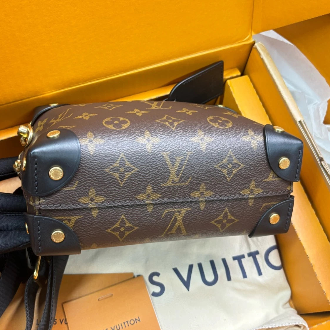 Louis Vuitton Petite Malle Souple Canvas Crossbody Handbag For Women