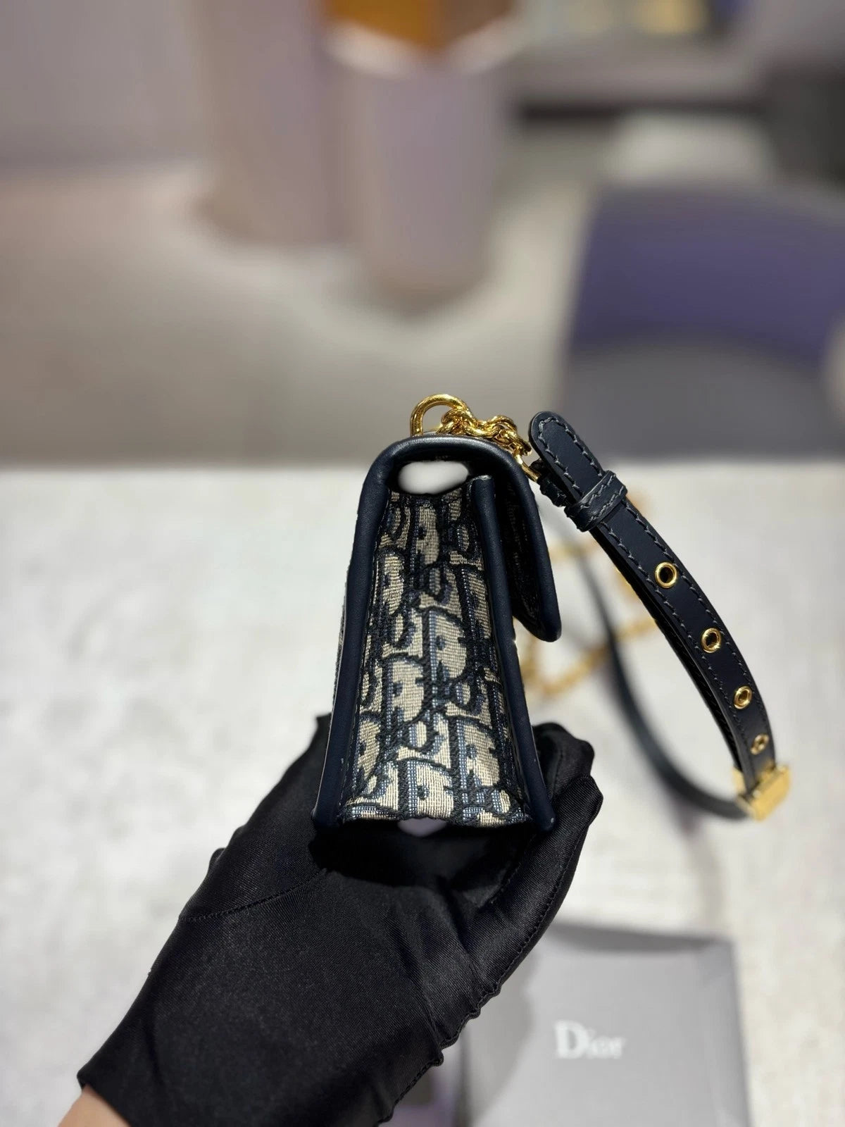 Dior Oblique Montaigne30 Small Chain Shoulder Bag For Women