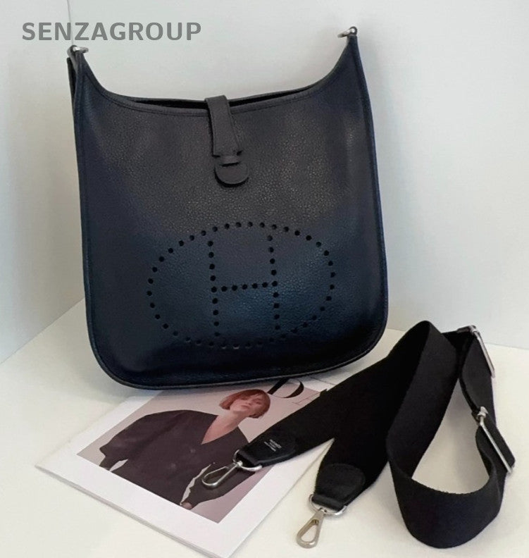 Hermes Evelyne29 Shoulder Bag Crossbody Black Silver Unisex Adults Classic