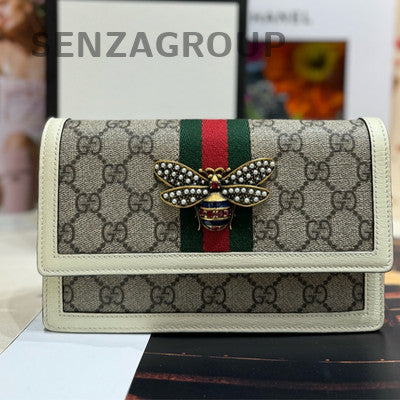 Gucci Margaret WOC Chain Shoulder Crossbody Bag White Silver Classic Women