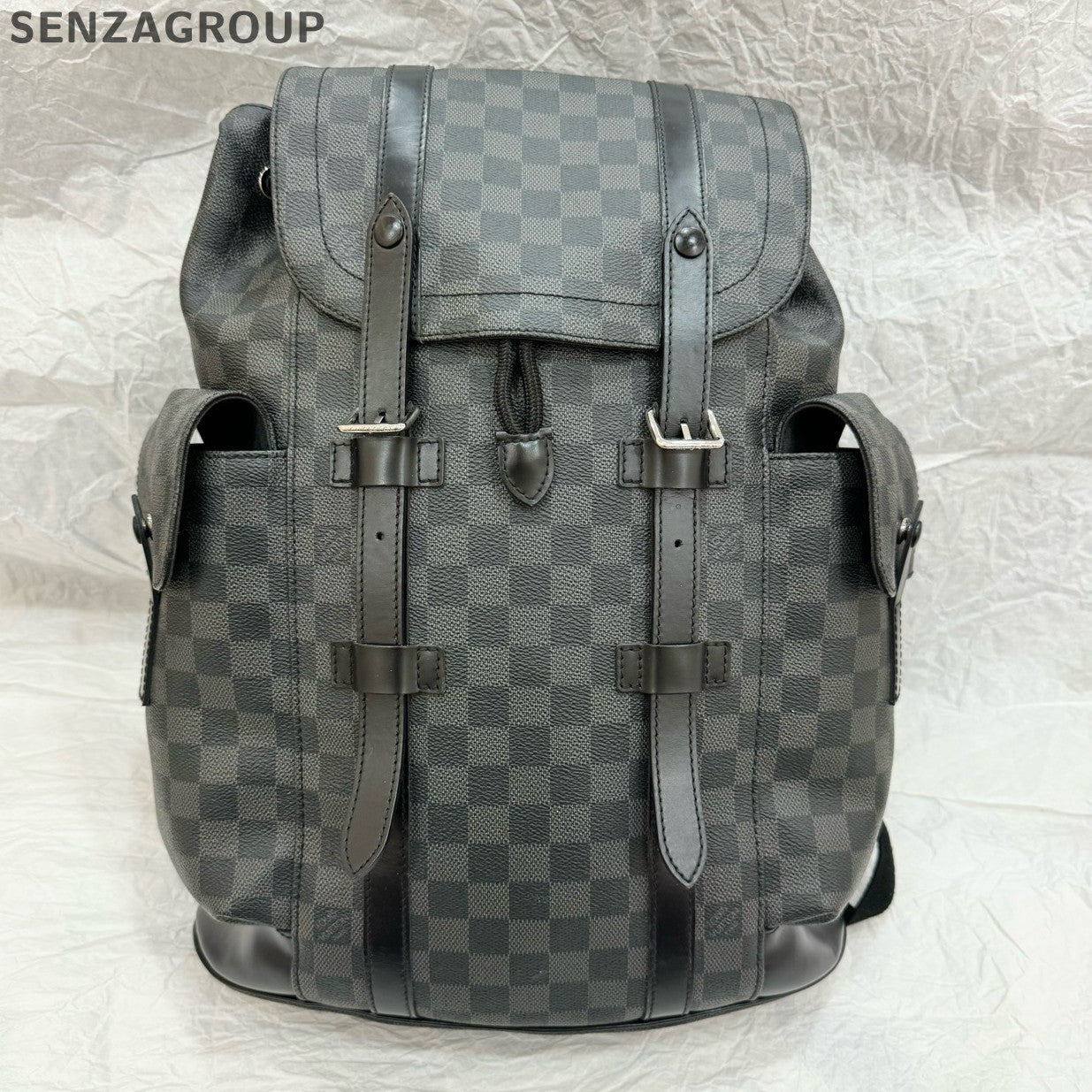 Louis Vuitton Black Damier Backpack Silver Hardware Unisex Classic