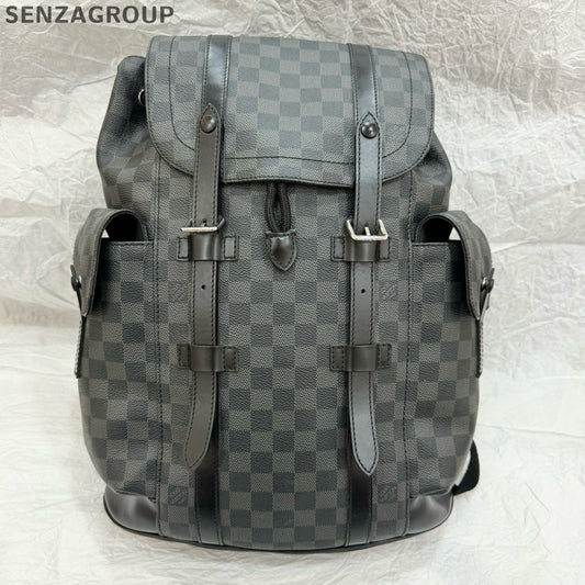 Louis Vuitton Black Damier Backpack Silver Hardware Unisex Classic