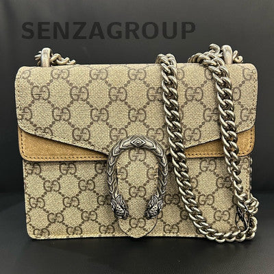 Gucci Dionysus Small Chain Shoulder Bag Brown Silver Hardware