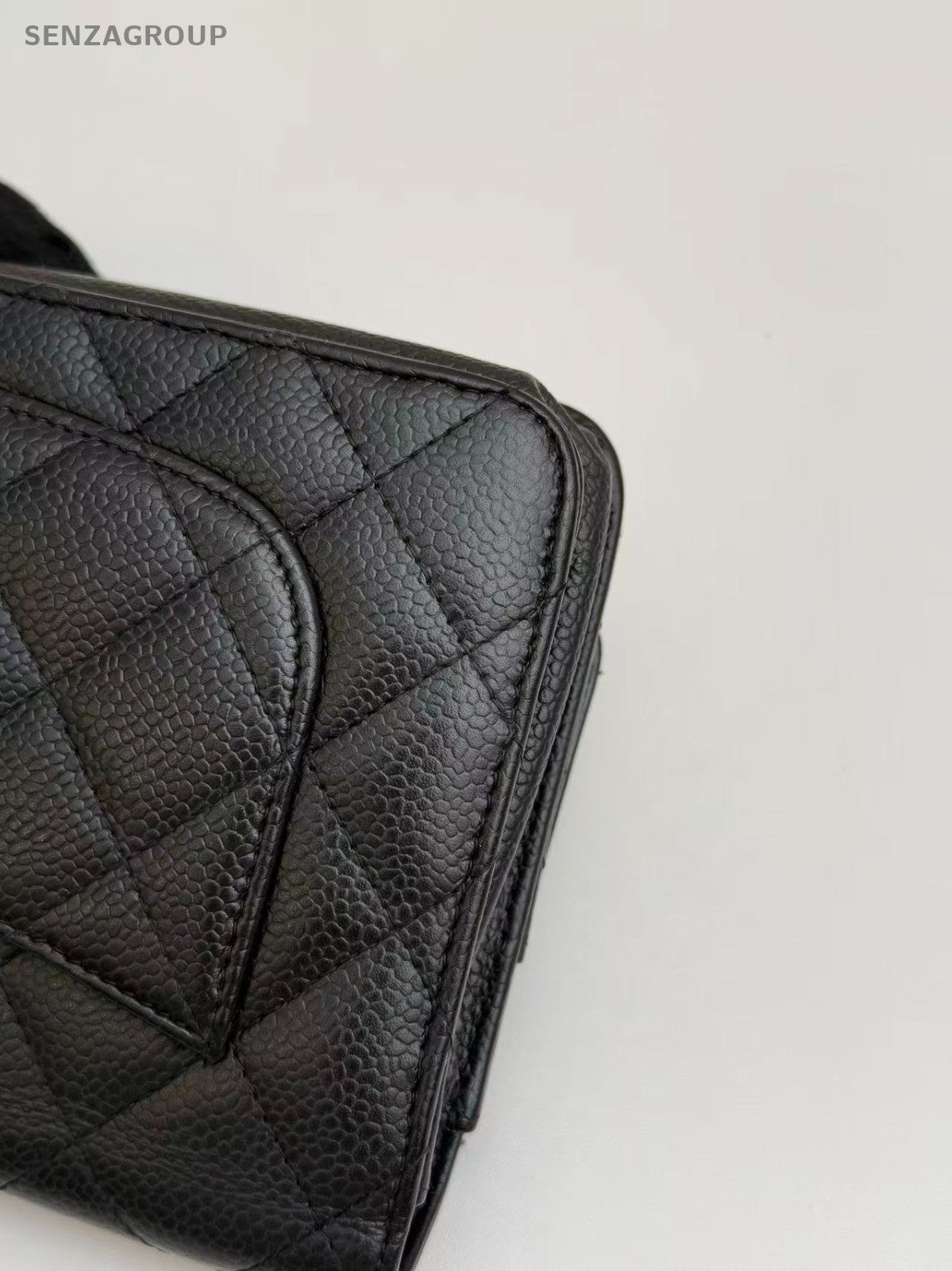 CHANEL Woc Diamond Pattern Calfskin Chain Shoulder bag Black Gold Women Classic