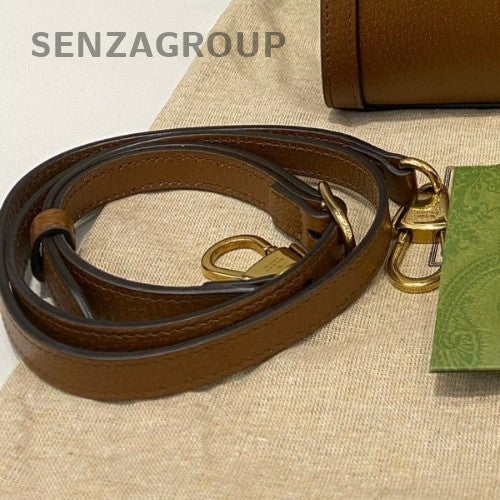Gucci Diana Tote Handbag Crossbody Brown Gold Used Women Classic Fashion