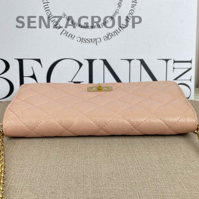 Chanel 2.55 Pink Calfskin WOC Gold Chain Crossbody Bag