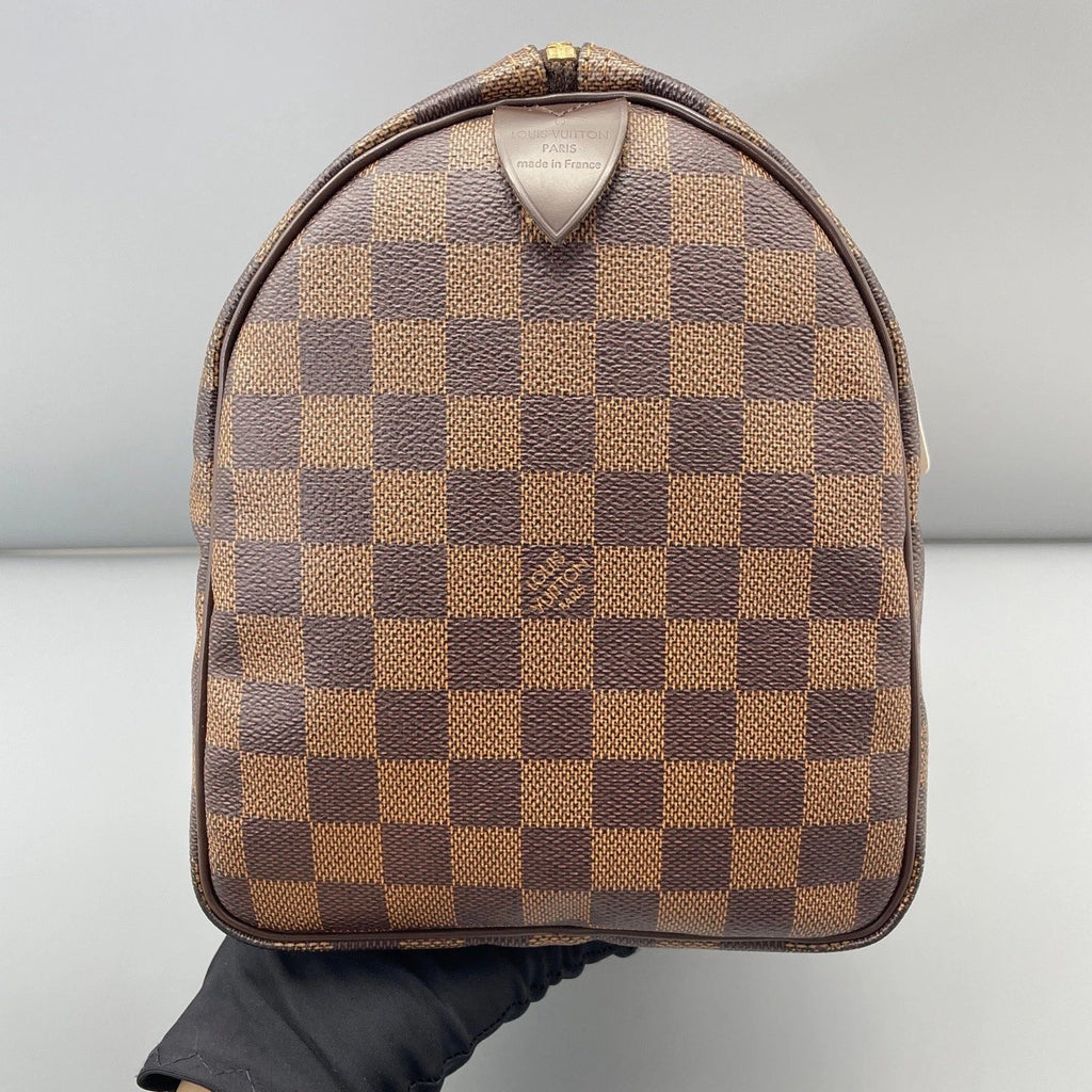 Louis Vuitton Speedy 30 Damier Ebene Tote Top Handle Bag Brown Unisex