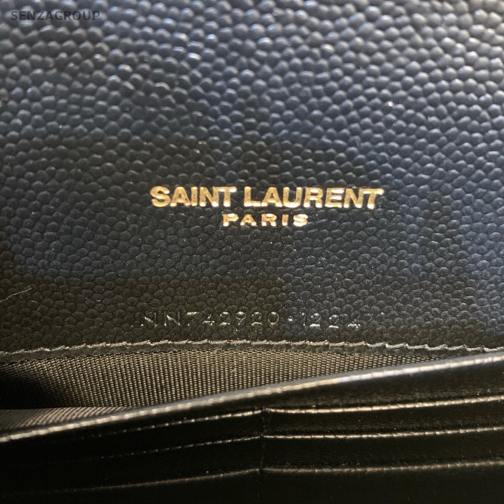 Saint Laurent Chain Shoulder Bag Crossbody Black Gold Used Women Classic