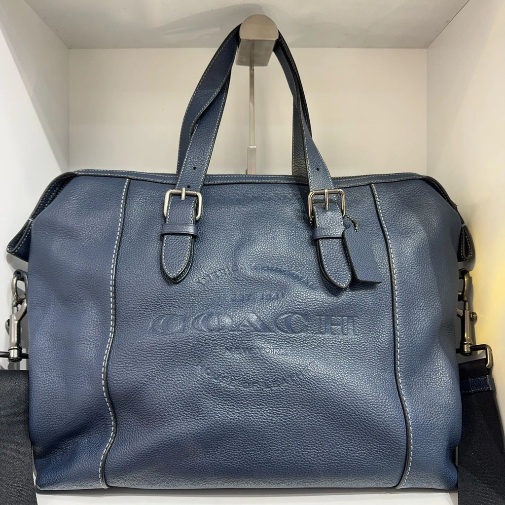 Coach Solid Smooth Leather Laptop Briefcase Shoulder Handbag For Women