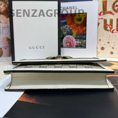 Gucci Margaret WOC Chain Shoulder Crossbody Bag White Silver Classic Women