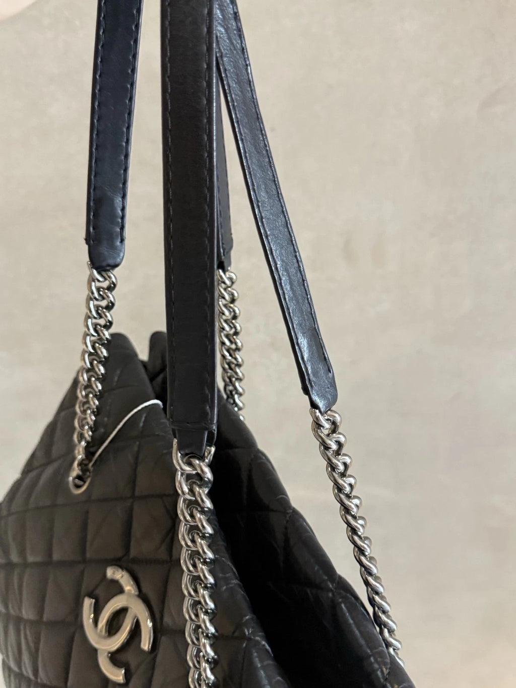 Chanel Matelasse Tote Shoulder Bag Black Women Classic