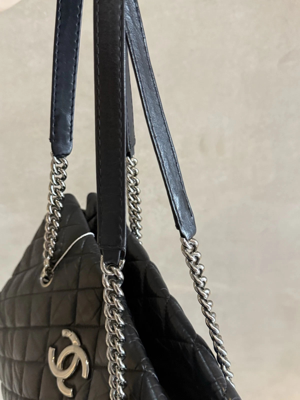 Chanel Matelasse Tote Shoulder Bag Black Women Classic