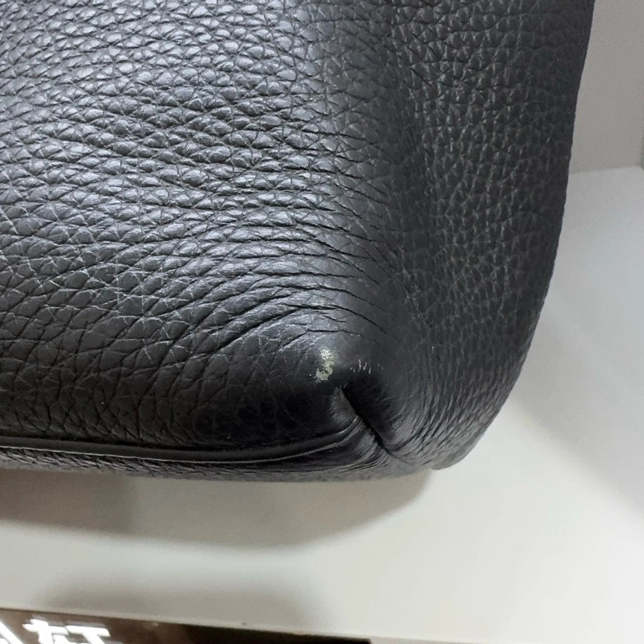 Coach Bear Print Pebbled Leather Tote Shoulder Handbag for Women Black