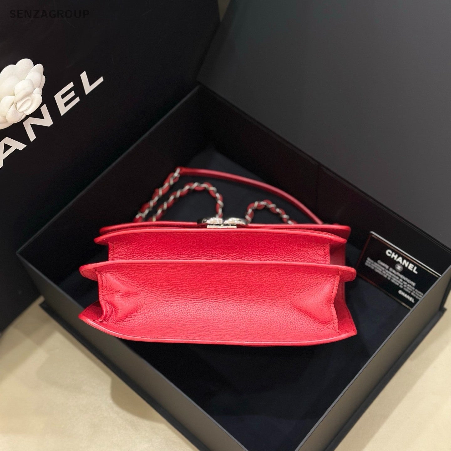CHANEL Cuba Series Lambskin Chain Shoulder bag Crossbodyu Red Women
