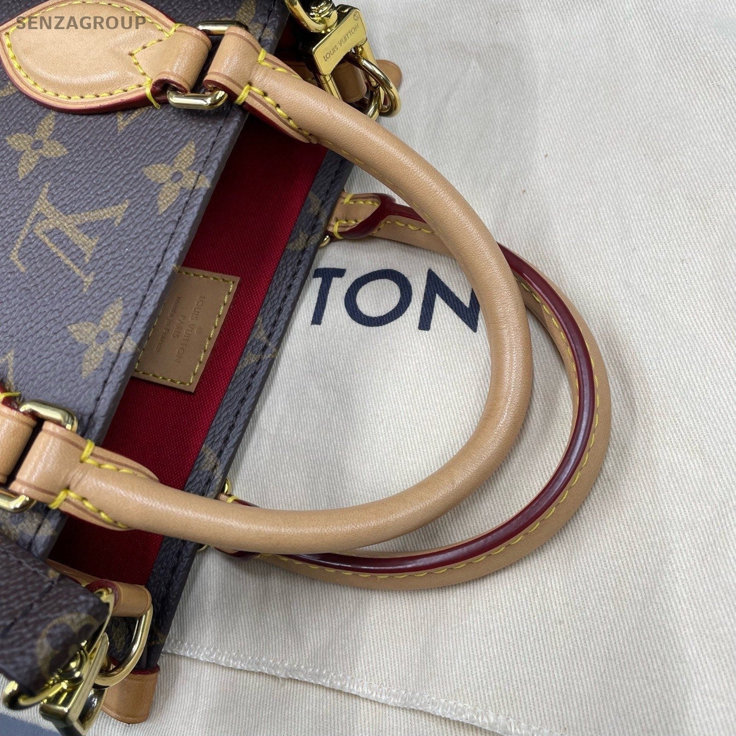 Louis Vuitton Sac Plat BB Monogram Canvas Top Handle Crossbody Women Classic