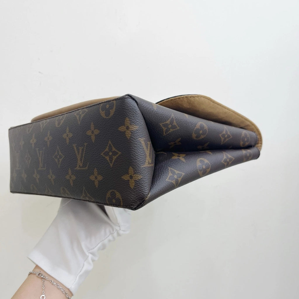 Louis Vuitton Marignan Monogram Top Handle Crossbody Bag Brown Gold Women