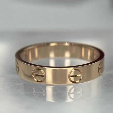 Cartier Love Narrow18k Rose/Pink Gold Ring EU52/US6 3.6mm