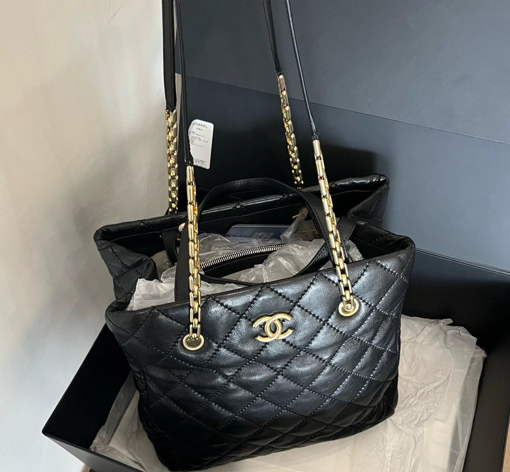 Chanel Large Shopping Bag Tote Calfskin Shoulder Bag Crossbody Women