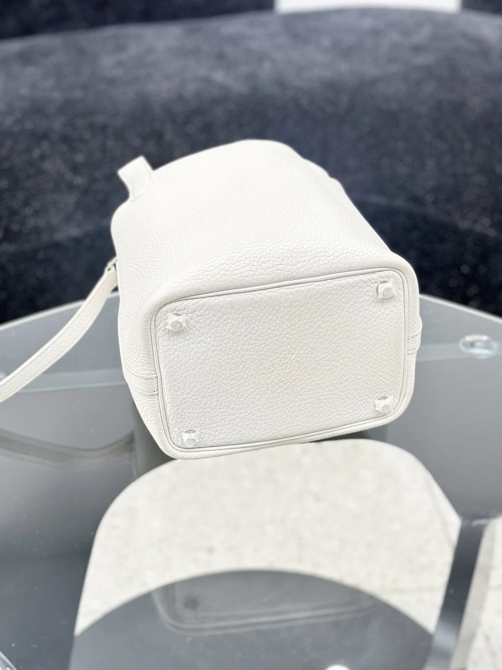 Hermes Picotin 18 Calfskin Bucket Top Handle Bag White Women Classic S