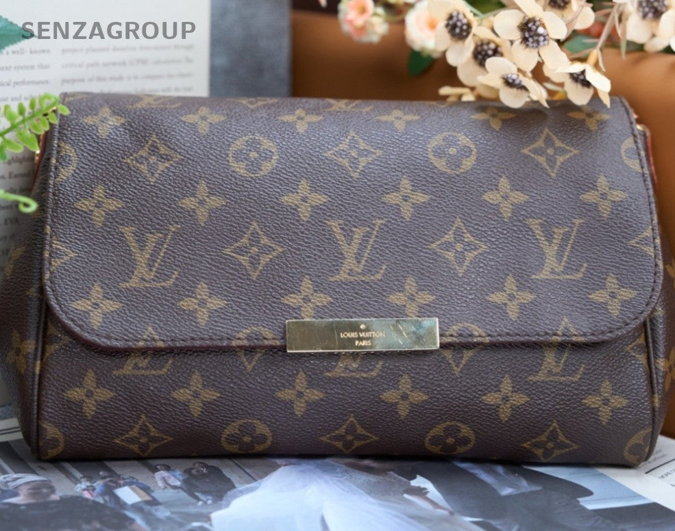 Louis Vuitton Favorite MM Monogram Shoulder Crossbody Bag Women Brown