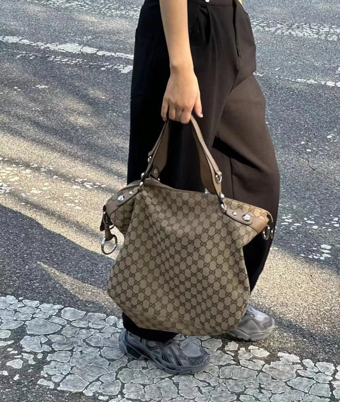 Gucci Vintage Monogram Canvas Shoulder Crossbody For Women