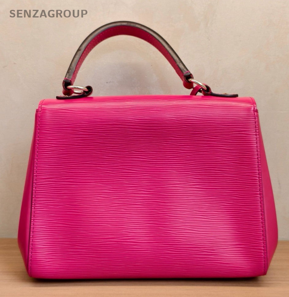 Louis Vuitton Cluny BB Epi Leather Top Handle Bag Crossbody Red Silver Women
