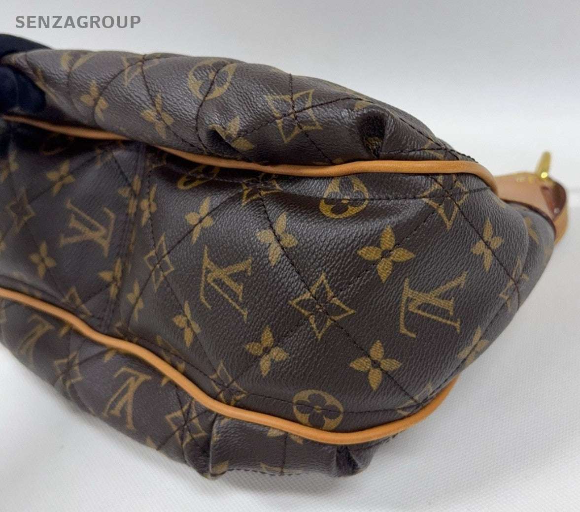 Louis Vuitton Monogram Hobo Shoulder Bag Brown Gold Women Classic