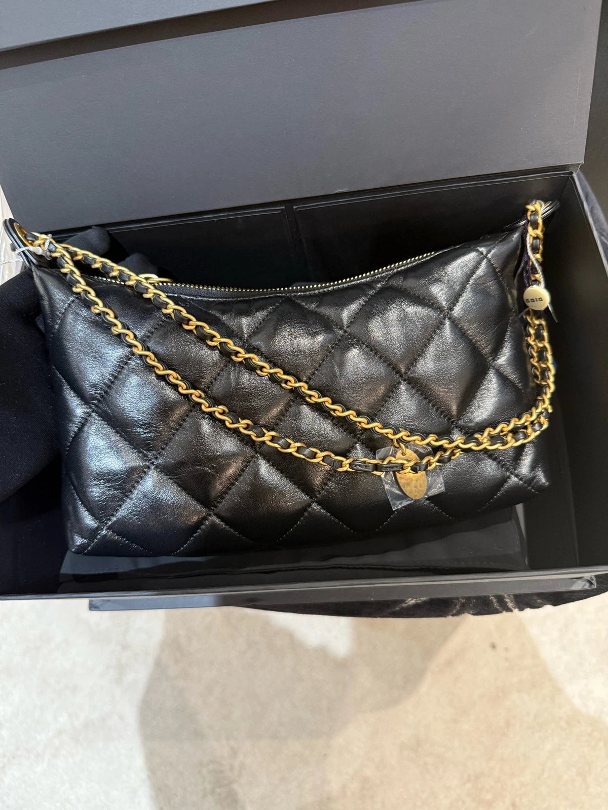 CHANEL Gold Coin Lambskin Shoulder Bag For Women