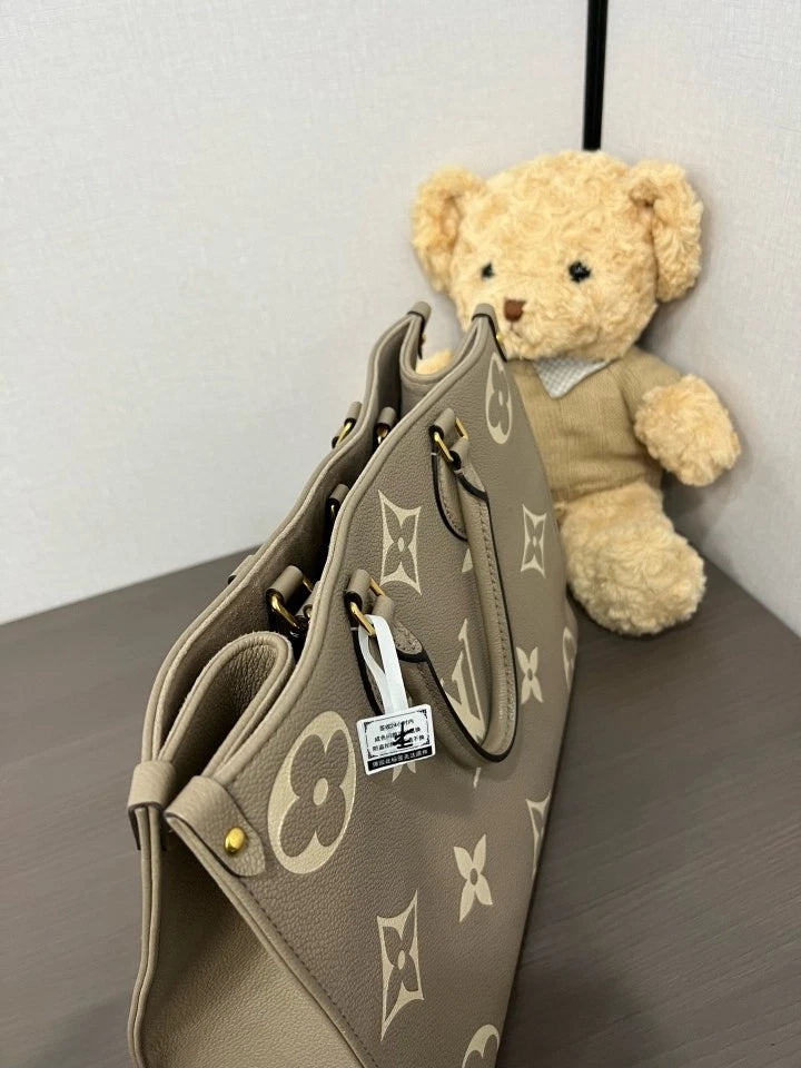 Louis Vuitton On The Go Medium Tote Bag For Women Gray