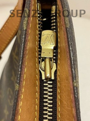Louis Vuitton Monogram Brown Gold Shoulder Crossbody Bag Women Classic