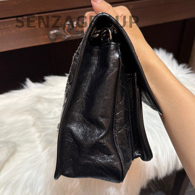 Saint Laurent YSL Niki Medium Black Silver Chain Shoulder Bag