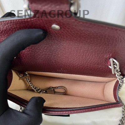 Gucci Dionysus Mini Chain Bag Red Silver Hardware Classic Women's