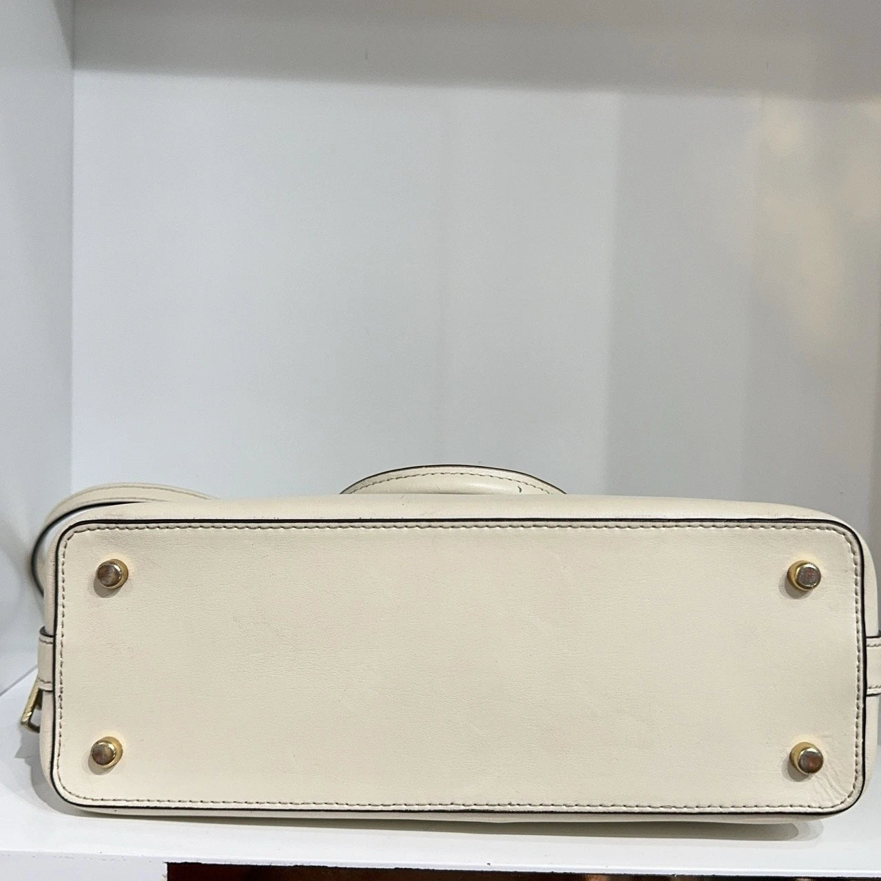 COACH Beige Monogram Canvas Shell Shoulder Handbag Crossbody Women