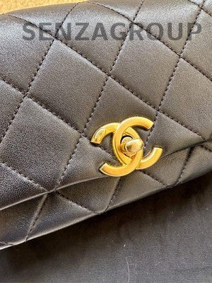 Chanel 21 Navy Blue Calfskin Chain Shoulder Crossbody Bag Gold Hardware
