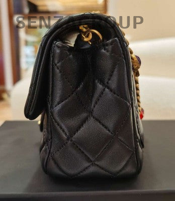 Chanel Black Quilted Gold Chain Shoulder Bag Classic Fashion Women