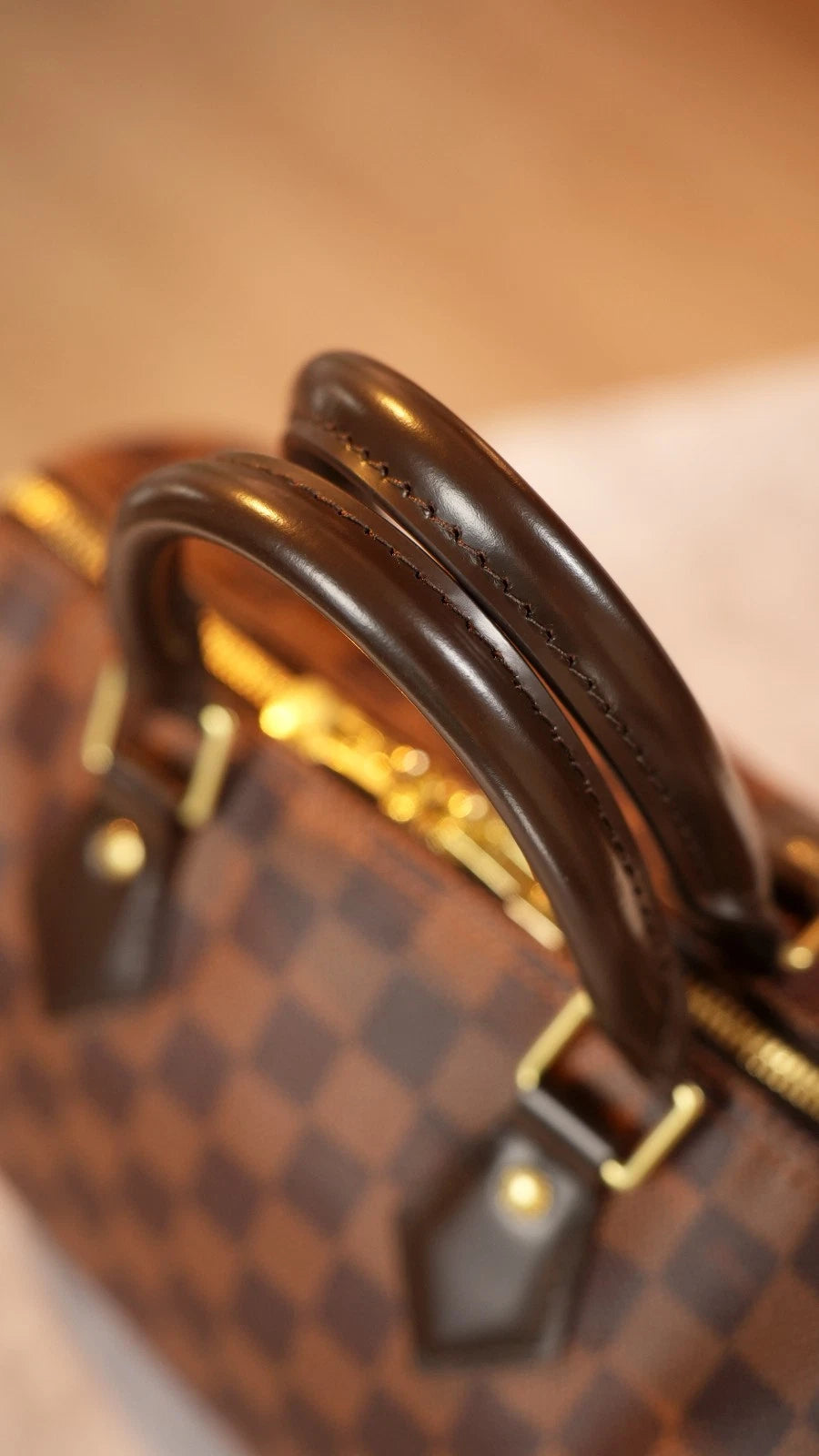 Louis Vuitton Speedy25 Damier Brown Shoulder Bag Top Handle Bag Excellent