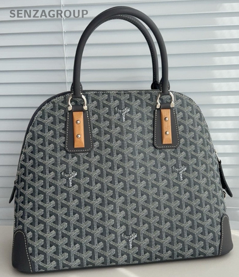 Goyard Canvas Leather Tote Bag Black Orange Silver Used Women Classic Designer
