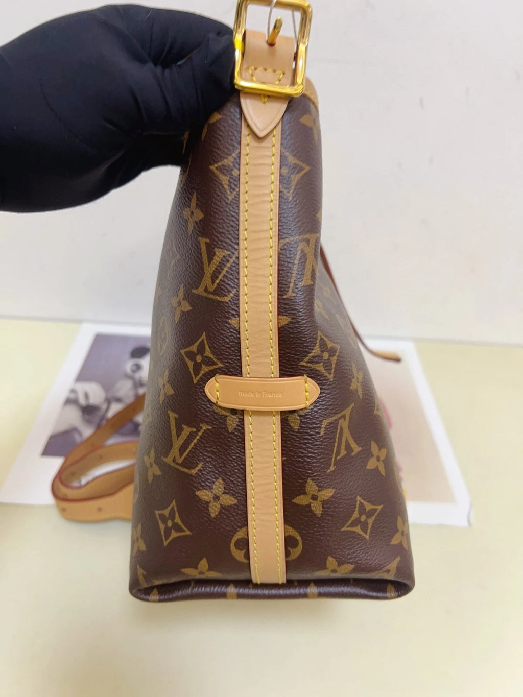 Louis Vuitton Carryall Monogram Brown Gold Shoulder Bag Crossbody Excellent