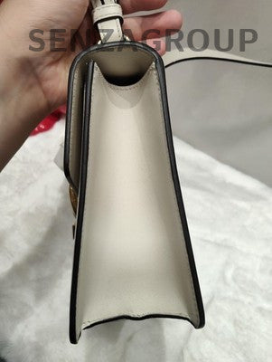 Gucci Sylvie Shoulder Bag White Gold Classic Fashion Women