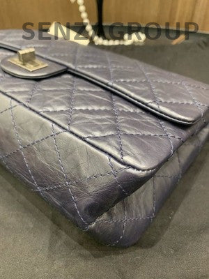Chanel Blue Quilted Medium Flap Bag Silver Hardware Classic Women's