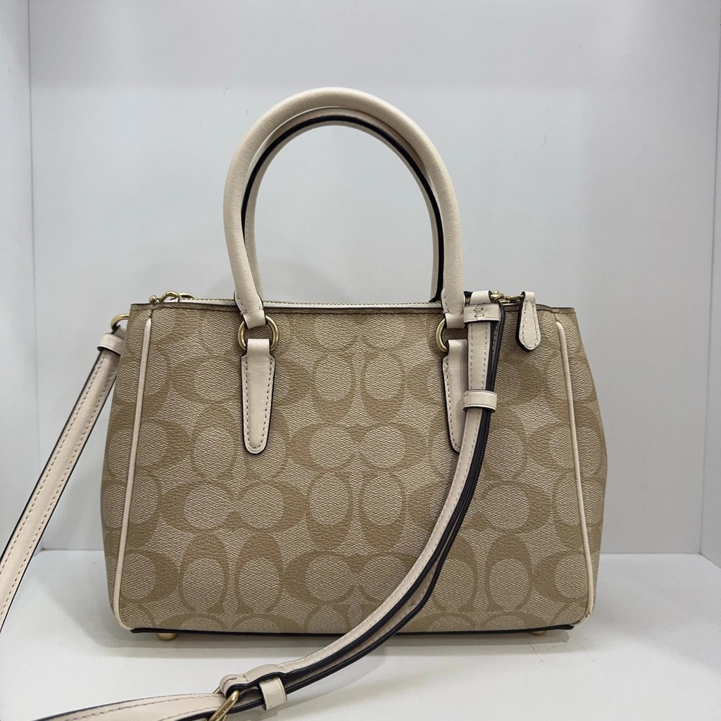 Coach Surrey Light Brown PVC Briefcase Shoulder Crossbody Handbag For Women
