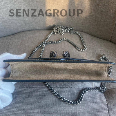 Gucci Dionysus Mini Chain Shoulder Bag Beige Silver Hardware Classic Women