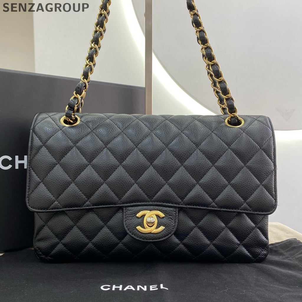 Chanel Classic Flap Black Caviar Medium Chain Shoulder Bag