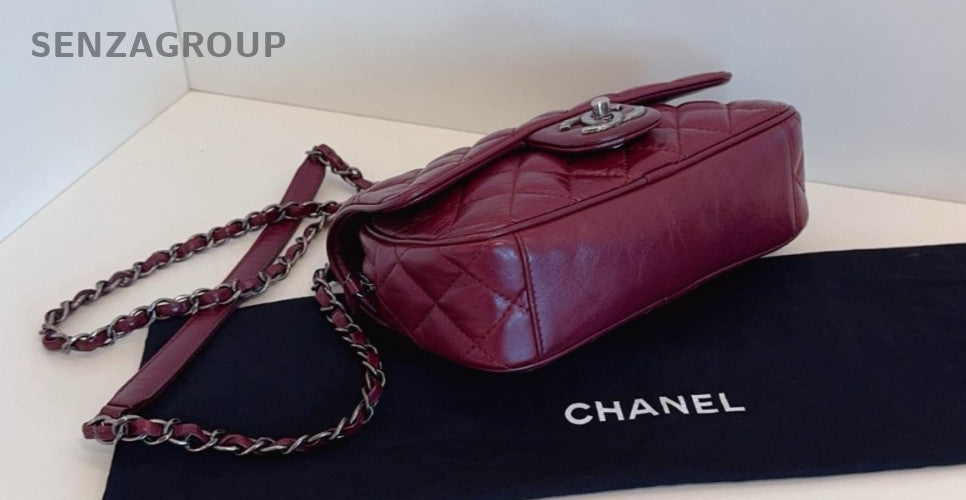 CHANEL Easy coco Bordeaux wine red calfskin Chain Shoulder bag Women Classic