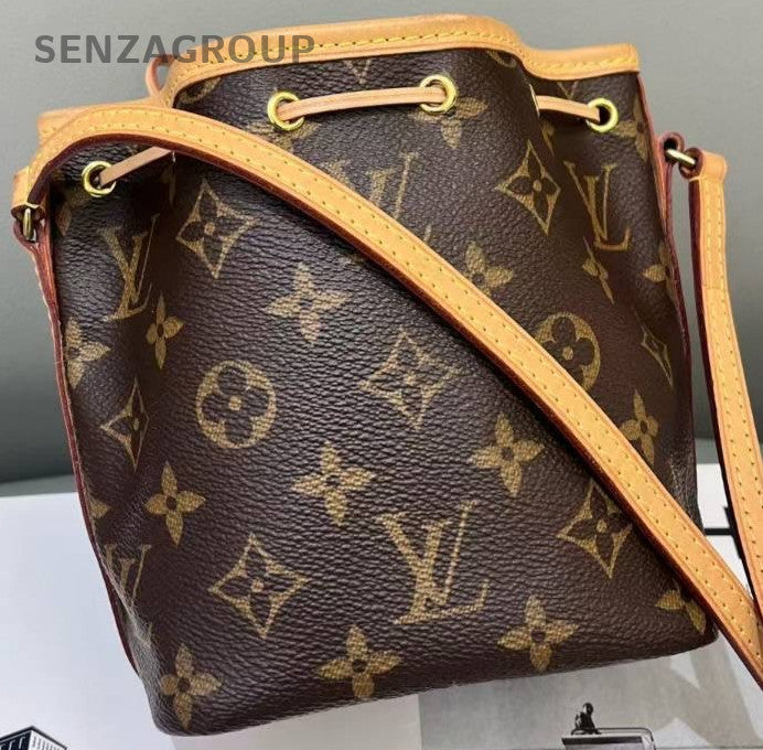 Louis Vuitton Monogram Nano Noe Drawstring Bucket Chip Version Good Condition